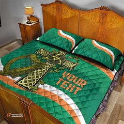 Custom Ireland Rugby Quilt Bed Set Green Celtic Knot Summer Paris 2024