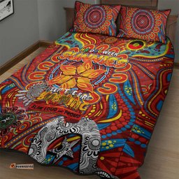 Gold Coast Suns NAIDOC Week 2024 Quilt Bed Set Mascot Football