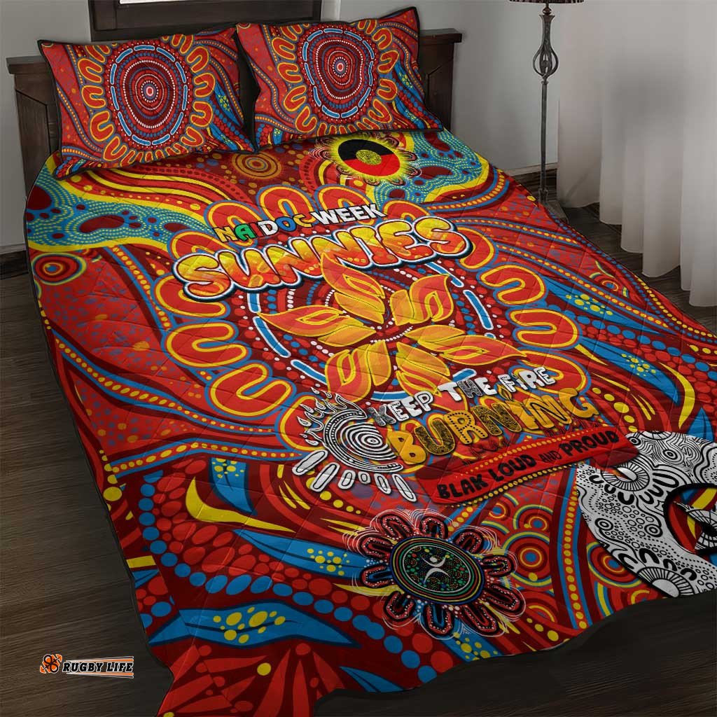Gold Coast Suns NAIDOC Week 2024 Quilt Bed Set Mascot Football