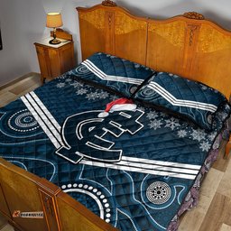 Custom Blues Football Christmas Quilt Bed Set Merry Xmas Mix Aboriginal Art