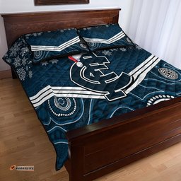 Custom Blues Football Christmas Quilt Bed Set Merry Xmas Mix Aboriginal Art
