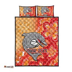 Personalised Dolphins NAIDOC Week 2024 Quilt Bed Set Aboriginal Fire Burning Sparks