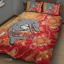 Personalised Dolphins NAIDOC Week 2024 Quilt Bed Set Aboriginal Fire Burning Sparks