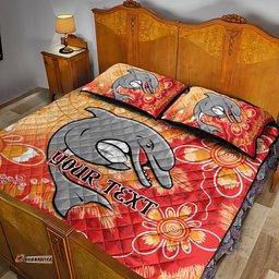 Personalised Dolphins NAIDOC Week 2024 Quilt Bed Set Aboriginal Fire Burning Sparks