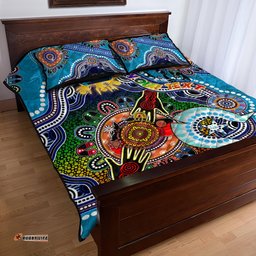 personalised titans naidoc week 2024 quilt bed set australia aboriginal dot painting dt02