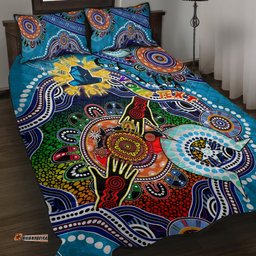personalised titans naidoc week 2024 quilt bed set australia aboriginal dot painting dt02