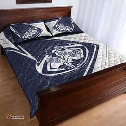 Scotland Rugby Quilt Bed Set Celtic Scottish Rugby Ball Thistle Ver