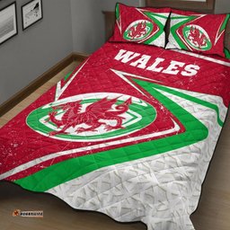 Wales Rugby Quilt Bed Set Celtic Welsh Rugby Ball
