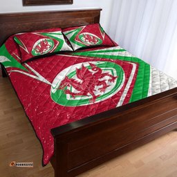Wales Rugby Quilt Bed Set Celtic Welsh Rugby Ball