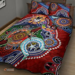 personalised dragons naidoc week 2024 quilt bed set australia aboriginal dot painting dt02