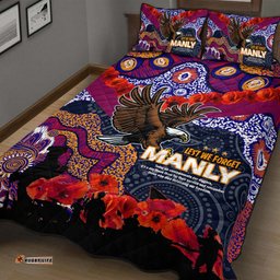 Australia Sea Eagles Anzac Quilt Bed Set - Lest We Forget Aboriginal Inspired Patterns Quilt Bed Set
