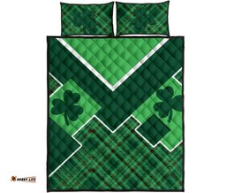 St. Patrick Day Ireland Quilt Bed Set Shamrock