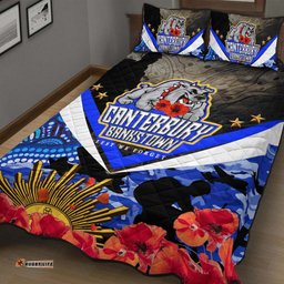 Australia Anzac Aboriginal Inspired Quilt Bed Set - Poppy Flower Remembrance Day Quilt Bed Set