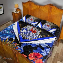 Australia Anzac Aboriginal Inspired Quilt Bed Set - Poppy Flower Remembrance Day Quilt Bed Set