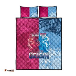 Custom New South Wales and Queensland Quilt Bed Set Rugby Mascot With Sporty Style