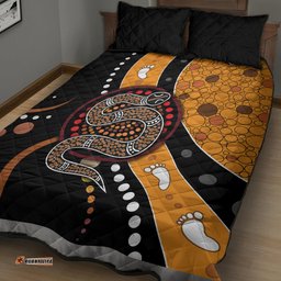 aboriginal snake pattern dot art quilt bed set ts04