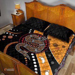 aboriginal snake pattern dot art quilt bed set ts04