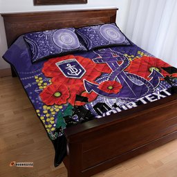 Custom Dockers Football ANZAC Quilt Bed Set Gallipoli Camouflage With Poppies
