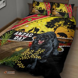 Panthers ANZAC Day Quilt Bed Set Pennies Mascot Rosemary Starring Night Style