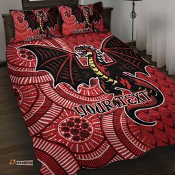 Personalised Dragons NAIDOC Week 2024 Quilt Bed Set Aboriginal Fire Burning Sparks