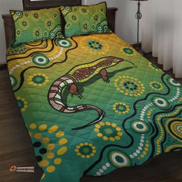 Goanna Aboriginal style Dot Artwork Quilt Bed Set