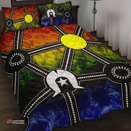 NAIDOC Week Quilt Bed Set, Aboriginal Geometric Style