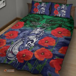Custom Warriors Rugby ANZAC Quilt Bed Set Gallipoli Soldier With Aboriginal Art
