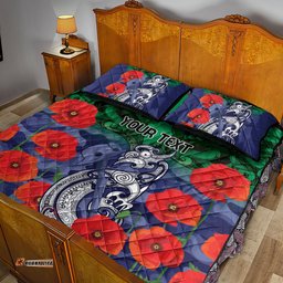 Custom Warriors Rugby ANZAC Quilt Bed Set Gallipoli Soldier With Aboriginal Art