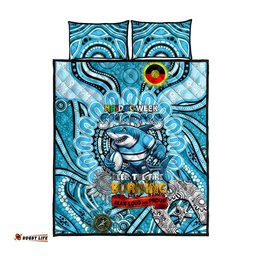 naidoc week 2024 sharks quilt bed set mascot rugby dt02