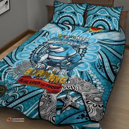 naidoc week 2024 sharks quilt bed set mascot rugby dt02