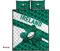 Ireland Rugby Quilt Bed Set Sporty Style