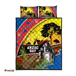 Knights Rugby ANZAC Day Quilt Bed Set Novocastrians Mascot Rosemary Starry Night