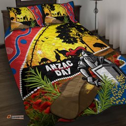 Knights Rugby ANZAC Day Quilt Bed Set Novocastrians Mascot Rosemary Starry Night