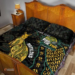 Australia Matildas Indigenous Quilt Bed Set NAIDOC 2024 Keep The Fire Burning