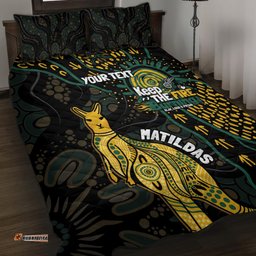 Australia Matildas Indigenous Quilt Bed Set NAIDOC 2024 Keep The Fire Burning