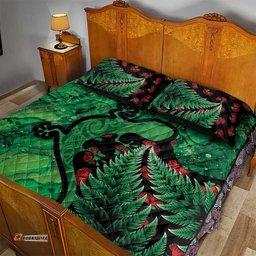 New Zealand Gecko Christmas Quilt Bed Set Meri Kirihimete Paua Shell Mix Pohutukawa