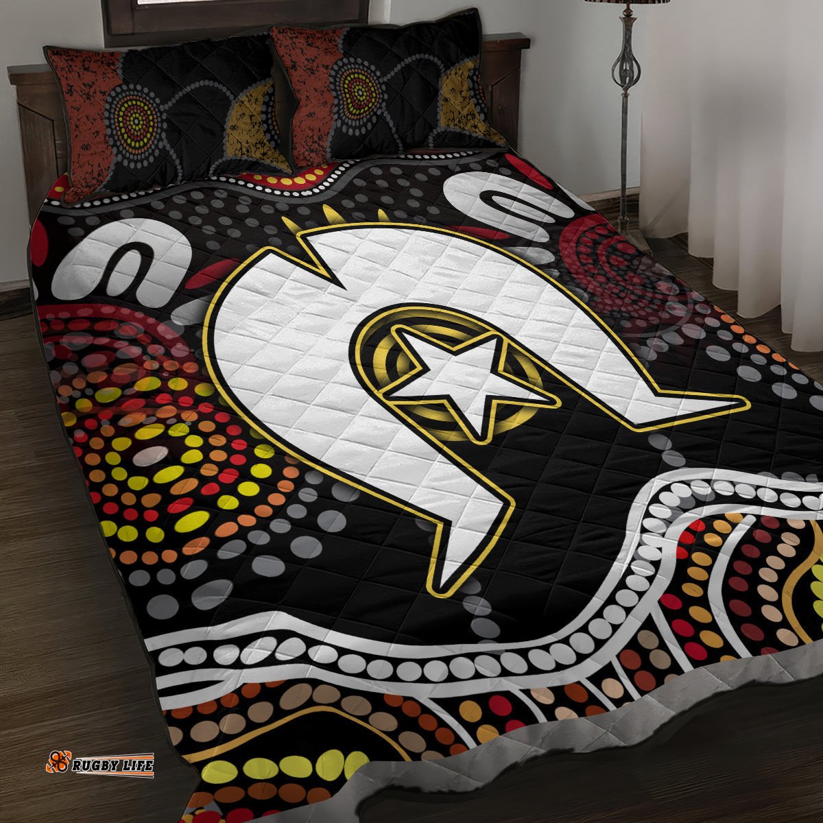 torest trait islands mix aboriginal pattern quilt bed set 01