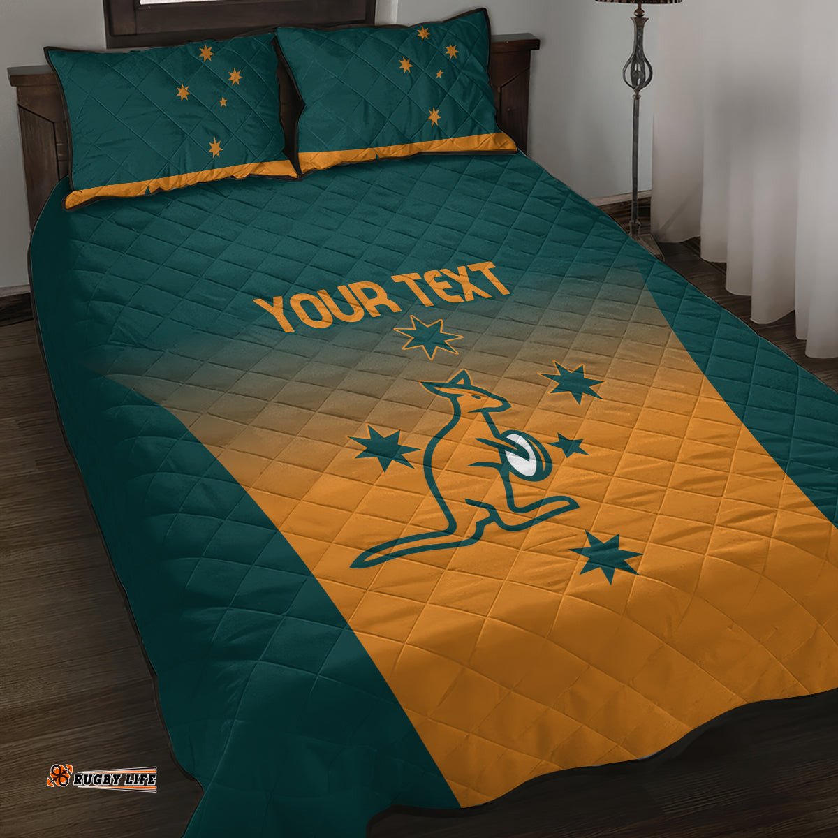 Custom Wallaroos Womens Rugby Quilt Bed Set Sporty Style