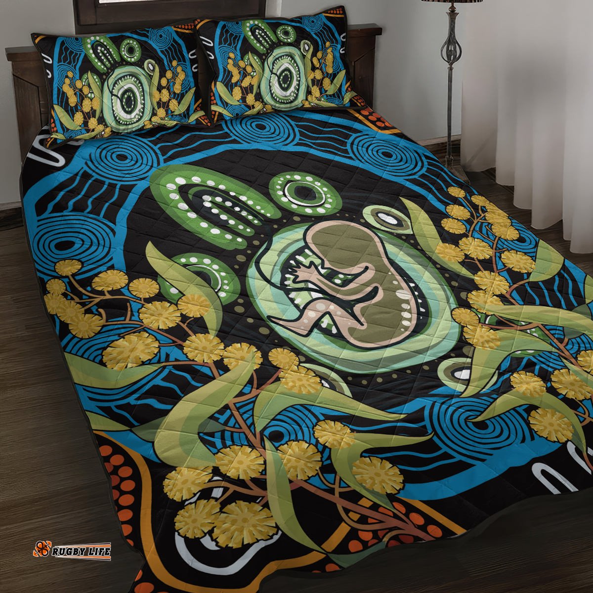 Baby in the Womb Quilt Bed Set Aboriginal Art Style