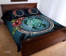 New Zealand Quilt Bed Set Polynesian Ohana Turtle Hibiscus Mother Son