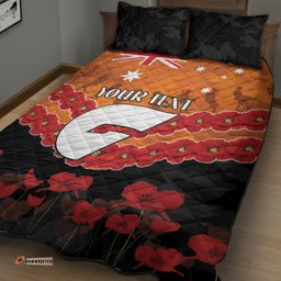 Custom Giants Football Quilt Bed Set ANZAC Lest We Forget