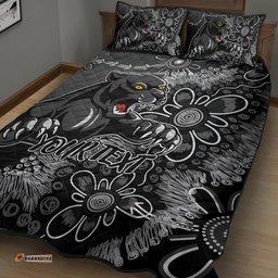 Personalised Panthers NAIDOC Week 2024 Quilt Bed Set Aboriginal Fire Burning Sparks