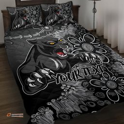 Personalised Panthers NAIDOC Week 2024 Quilt Bed Set Aboriginal Fire Burning Sparks