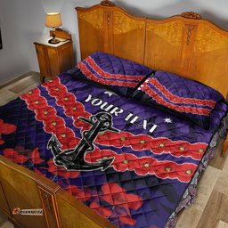Custom Dockers Football Quilt Bed Set ANZAC Lest We Forget