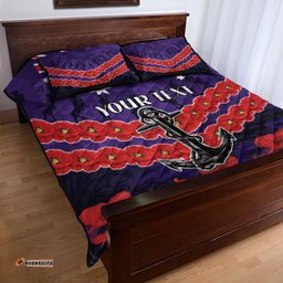 Custom Dockers Football Quilt Bed Set ANZAC Lest We Forget