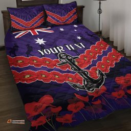 Custom Dockers Football Quilt Bed Set ANZAC Lest We Forget