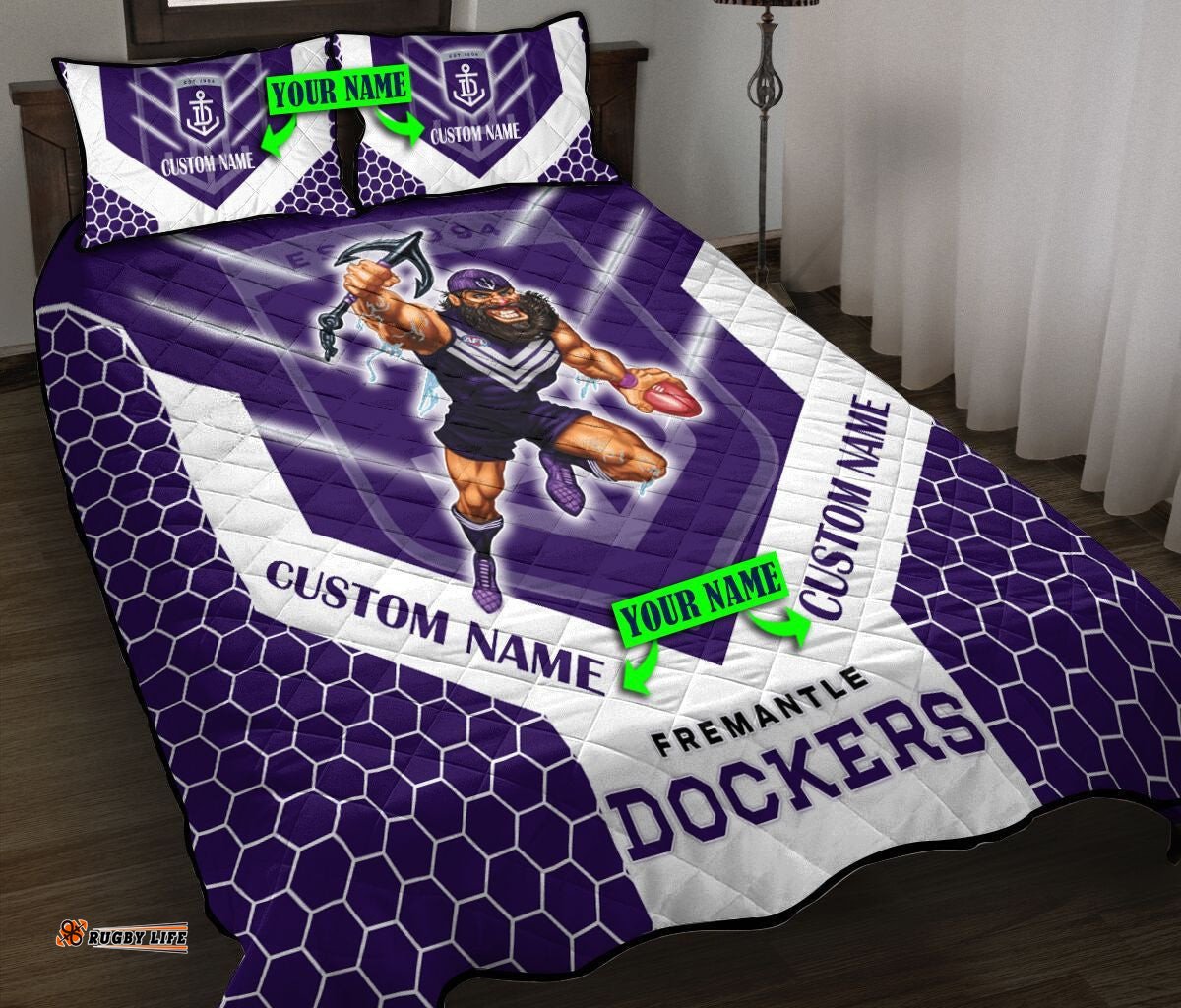 Afl Quilt Bed Set Fremantle Football Club Mascot