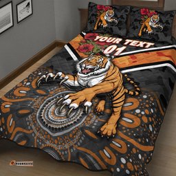 Custom Personalised Wests Tigers ANZAC Quilt Bed Set Indigenous Vibes