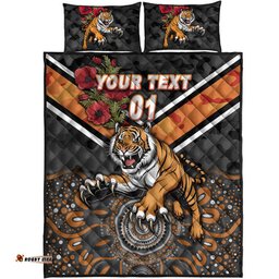 Custom Personalised Wests Tigers ANZAC Quilt Bed Set Indigenous Vibes