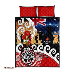 New Zealand Waitangi And ANZAC Day Quilt Bed Set Aotearoa Maori Tiki With Last Post
